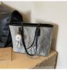 Bolsa Tote Elegante da Moda Feminina 2024 Nova Grande Capacidade Explosiva Bolsa de Ombro Simples Textura Bolsa de Trabalho