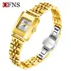 Reloj de Mujer Ofns Amazon Impermeable Lujo Ligero Cuadrado Pequeño Reloj de Cuarzo Casual de Negocios para Mujer Artículo Popular Transfronterizo