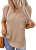 2023 Amazon comercio exterior transfronterizo verano cuello en V holgado manga corta abertura lateral bolsillo casual suéter de punto femenino