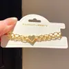 Pulsera Hueca de Corazón de Amor Plegado Cuadrada Gota de Agua Estilo Frío Personalidad Retro Pulsera de Nicho Sensación de Alta Gama Joyería de Mano Venta al por Mayor