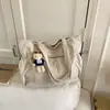 Bolso de Hombro Sencillo de Color Sólido Estilo Coreano para Mujer, Bolso de Mano de Pana de Gran Capacidad Nuevo, Bolso Tote Casual de Moda de Nicho