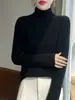 Suéter de cuello alto para mujer, hipoalergénico, cálido, suave, delicado, ajustado, de manga larga, color liso, top básico para otoño/invierno, venta al por mayor