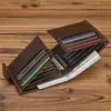 Billetera Corta de Cuero Genuino para Hombres y Mujeres, Billetera de Piel de Vaca de Primera Capa 80% de descuento 70% de descuento Billetera con Múltiples Ranuras para Tarjetas con Billetera para Monedas Exportación