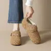 Chica Waiwai 2852-11 Zapatos de Peluche tipo Birkenstock para Mujer Invierno Suela Gruesa Aumento Interno Slip-On Zapatos Cálidos de Piel