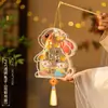 Linterna de Conejo Tejida de Bambú Kit de Materiales Hechos a Mano para Bricolaje Linterna de Flores Luminosa de Mano Colgante Pequeño Adorno Colgante Patrimonio Cultural Inmaterial