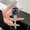 Pulseira de Metal com Zircônia Borboleta Adequada para Apple Watch 10 11 Huawei 11 Fit4 Gt5 Xiaomi Samsung