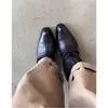 Primer encuentro: Moda de nicho, botas de mezclilla adelgazantes, botines con hebilla de cinturón retro, botas de montar de tacón grueso simples para mujer