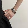 Moda Europeia e Americana Pulseira de Personalidade Simples Nicho Retrô Temperamento Pulseira de Liga Metálica Rosto Brilhante Pulseira Vórtice Acessórios de Joalheria