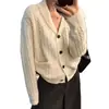 Cardigã de tricô com trama de cabo estilo retrô europeu e americano transfronteiriço para mulheres, novo estilo outono e inverno 2026, top jaqueta de tricô casual