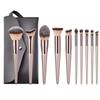 Nuevo Set Transfronterizo de 10 Piezas de Brochas de Maquillaje Dorado Champagne Brocha para Polvo Suelto Brocha para Polvo Suelto Brocha para Sombra de Ojos Brocha para Rubor Herramientas de Maquillaje