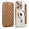Funda para Teléfono Móvil Adecuada para iPhone 16 Pro, Funda de Cuero Acolchada Galvanizada tipo Flip con Succión Magnética, Ranura para Tarjeta Apple 15, Funda Protectora