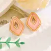 Brincos Geométricos Vazados com Diamante Cruzado Europeus e Americanos Design Simples e Fashion Temperamento Nicho Brincos Verão Feminino Dopamina