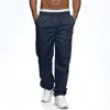 Pantalones largos casuales para hombre de estilo europeo y americano, con cordón y detalles de bolsillo, diseño recto, adecuados para exportación