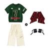 Ropa de moda hip-hop para niños ropa de práctica hiphop para niños verano niños hip-hop americano manga corta ropa para actuación del 1 de junio