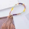 Colgante de Cadena para Teléfono Móvil de Amatista Natural, Moda Nacional, Nuevo Llavero Popular en Internet, Colgante para Bolso al por Mayor