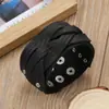 Pulsera de Cuero Retro Europea y Americana para Hombre Comercio Exterior Personalizada Punk Trenzada Multicapa Ajustable de Cuero