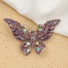 Broche de Mariposa Simulada Europea y Americana Aleación Tridimensional Incrustado de Diamantes Pin de Alta Gama Textura Retro de Alta Gama Accesorios de Ropa Venta al por Mayor