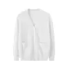 Cárdigan de punto largo con mangas largas para mujer, estilo universitario de primavera y otoño, chaqueta versátil en negro, talla única, albaricoque, blanco, algodón