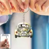 Colgante para mochila con diseño vintage, nuevo accesorio de boda transfronterizo, adorno para llavero, decoración de coche, acrílico para recién casados