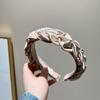 Diadema cruzada con pliegues en la parte superior del cráneo alto, accesorios para el cabello de ala ancha para mujer, horquilla de joyería retro de alta gama con lavado de cara pequeño al por mayor