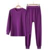 Ropa y Pantalones de Algodón Puro para Otoño para Mujeres de Mediana Edad y Adultas Mayores, Delgados, Cuello Redondo, Ropa Interior Térmica de Algodón, Suéter de Algodón de Cuello Medio-alto, Traje