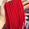 Diamante rojo cuentas sueltas color sólido cuentas de vidrio rojo mate porcelana roja K9 cuentas de vidrio Ónice rojo al por mayor