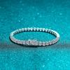 Pulsera de Plata de Ley S925 con Moissanita para Mujer, Joyería Versátil de Alta Gama, Llena de Diamantes, Lujo Ligero, Joyería al por Mayor Transfronteriza Europea y Americana