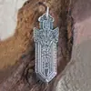 Accesorio colgante de escudo de armas de bronce antiguo de cobre macizo, etiqueta colgante DIY para cuerda trenzada, colgante para coche, collar y accesorio decorativo