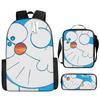 Mochila Doraemon Desenho Animado Anime Estudante do Ensino Fundamental e Médio Mochila Escolar Estampada 4-5-6 Série Pasta Estojo