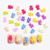 Tiktok venta caliente luminoso color macaron oso joyería de uñas resina tridimensional dopamina accesorios hechos a mano diy