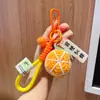 Pingente de Crochê de Lã Coisas Boas Acontecem Frutas de Pelúcia Caqui Pêssego Maçã Chaveiro Pingente de Bolsa Pequeno Presente