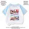 Kpop Hunter Bruxa Grupo Periférico Estampa Estampada Camiseta Fina de Manga Curta Meninas Meninos Estilo Coreano Camiseta Roupa de Família Moderna
