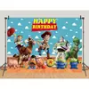 Telón de fondo de Toy Story de Dibujos Animados Suministros de Decoración para Fiesta de Cumpleaños Infantil Montaje de Escena Pancarta de Cumpleaños