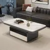Mesa de centro italiana rectangular de piedra sinterizada, minimalista, de lujo ligero, para apartamentos pequeños, sensación minimalista moderna, sala de estar, hogar, diseñador