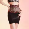 Minifalda bodycon de encaje brillante totalmente transparente, sexy y seductora, medias transparentes sedosas con reflejo de espejo bata de noche