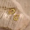 Brincos Hidráulicos de Aço Inoxidável Martelado Irregular Geométrico, Brincos de Pino e Acessórios da Moda, Simples, de Nicho, Versáteis