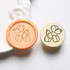 Sello de Cera de 2.2 cm Cabeza de Sello Floral Simple Serie Floral Tallado con Láser Planta Latón Cabeza de Sello Venta al por Mayor desde Fabricante