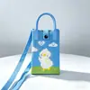 Bolso de Teléfono Móvil a Cuadros para Mujer Bolso Cruzado de Hombro Pequeño Lindo Ligero Bolso Tejido Bolso de Punto