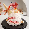 2026 Feliz Ano Novo Fogos de Artifício Acrílico Decoração de Bolo Topper Envelope Vermelho Cavalo Pequeno Decoração de Véspera de Ano Novo Inserção