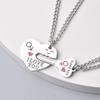 Colorfast de acero de titanio llavero de pareja collar en inglés Te amo hombres y mujeres collar creativo regalo para estudiantes al por mayor