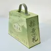 Caixa de Presente Personalizada para o Festival do Barco-Dragão com Caixa de Embalagem Zongzi Verde Degradê Personalizada, Caixa Colorida de Embalagem para Presente Zongzi de Grande Capacidade