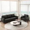Sofá doble para apartamentos pequeños, diseño simple, adecuado para apartamentos de alquiler, salas de descanso de oficinas y áreas de recepción; sofá de cuero resistente a los arañazos de gato