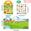 Livro de Adesivos de Carros e Veículos de Engenharia, Adesivos de Tráfego de Obra, Iluminação para Educação Infantil para Crianças de 2-3 a 6 Anos, Brinquedo para Meninos 4-5