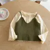 Conjunto Infantil Ningli Otoño Primavera Nuevo Elegante Chaleco para Niños Ropa Interior Pantalones de Pierna Ancha Bebé Estilo Coreano Conjunto de Tres Piezas