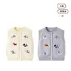 Chaleco Cardigan de Punto para Niños Otoño e Invierno con Cachorro Chaleco sin Mangas para Niños y Niñas Suéter de Color Sólido Chaleco de Algodón