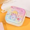 Porta-moedas de folha de flandres estilo coreano, Porta-moedas infantil, Bolsa criativa quadrada com zíper para fone de ouvido, Caixa de armazenamento para cabo de dados