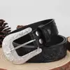 Novo Cinto Jeans Estilo Western Vintage Retrô Atacado Design Transfronteiriço Sentido de Design Cinto de Calça Embossado