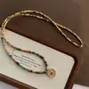 Collar de Piedra Ojo de Tigre con Cuentas Estilo Retro Maillard Otoño e Invierno Cadena para Clavícula Collar Elegante de Moda Joyería para Mujeres Alta Gama