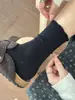 Calcetines de Ballet Otoño/Invierno de Doble Aguja con Encaje Fruncido Estilo Miu de Media Pantorrilla Estilo JK Algodón y Lino Japonés Calcetines Largos Apilados