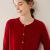 Suéter de Cachemira para Mujer Bai Cai Rong Otoño/Invierno 2026, Cárdigan Raglán, Diseño Versátil, Tejido de Lana